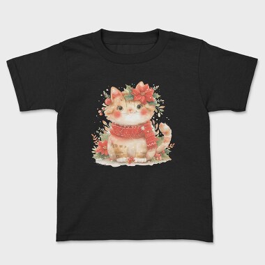 Cat Christmas Wreath, Tricou Copii