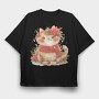 Cat Christmas Wreath, Tricou Oversize Barbati (Unisex)