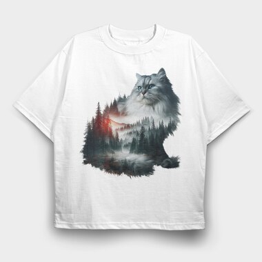 Cat Forest Symphony, Tricou Oversize Barbati (Unisex)