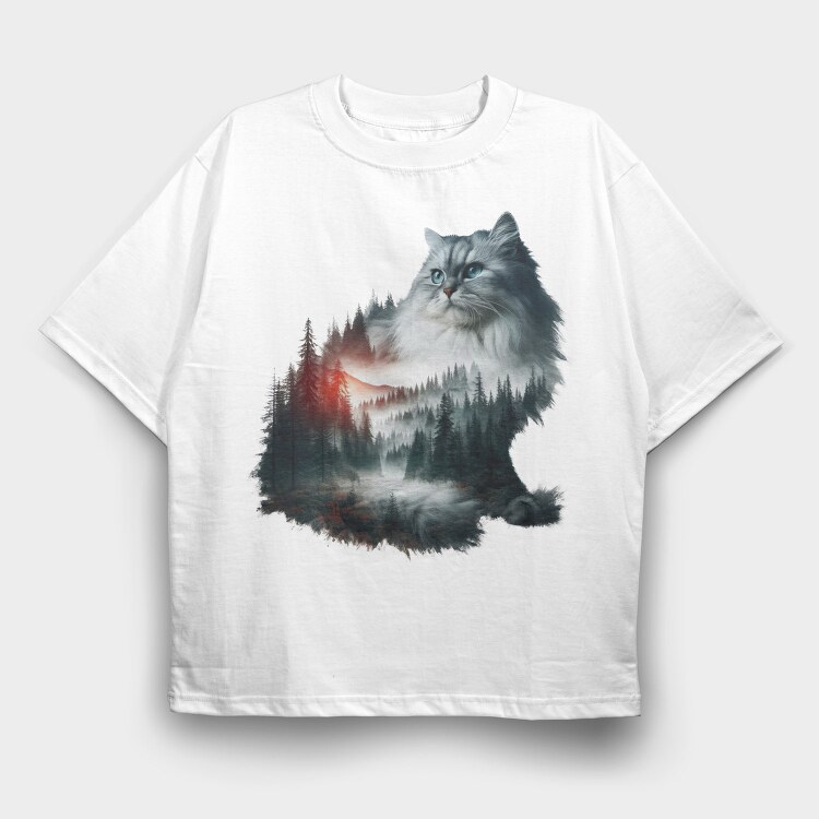 Cat Forest Symphony, Tricou Oversize Barbati (Unisex)