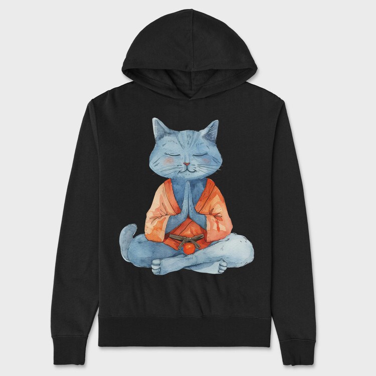 Cat Meditation Kimono, Hanorac Oversize Barbati (Unisex)