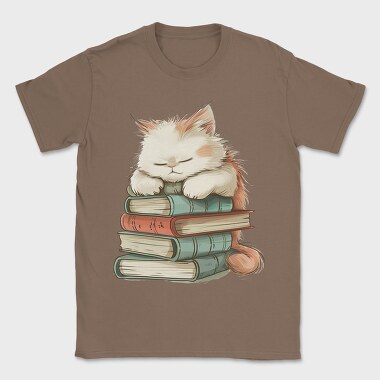 Cat On Books, Tricou Barbati (Unisex)