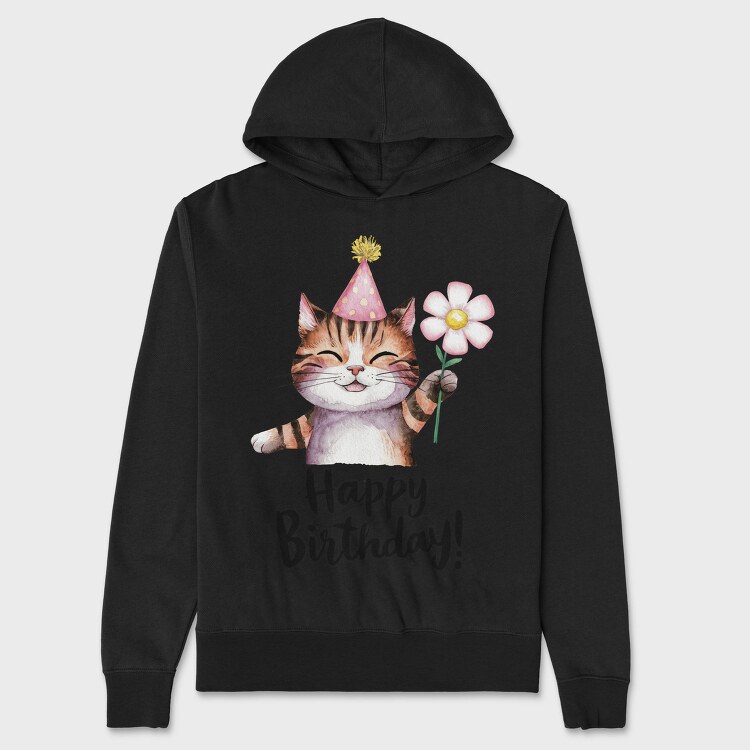 Cat Party Flower, Hanorac Oversize Barbati (Unisex)