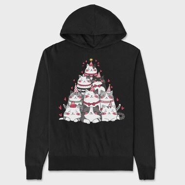 Cat Party Pile, Hanorac Oversize Barbati (Unisex)