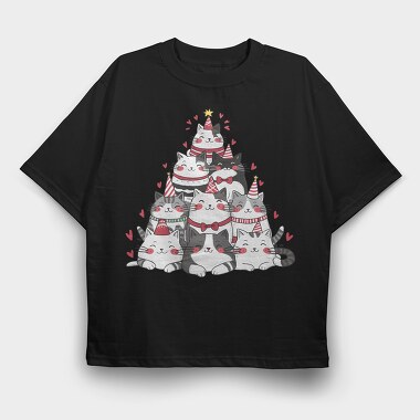 Cat Party Pile, Tricou Oversize Barbati (Unisex)