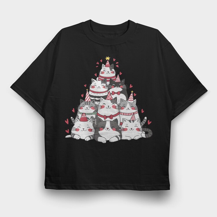 Cat Party Pile, Tricou Oversize Barbati (Unisex)