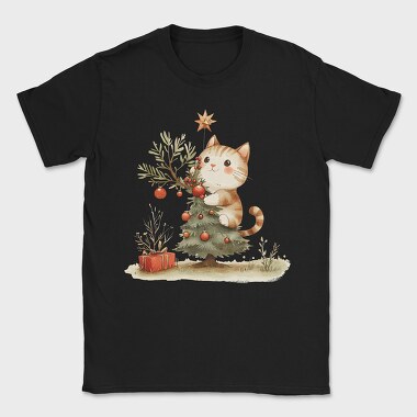 Cat Snow Tale Christmas, Tricou Barbati (Unisex)