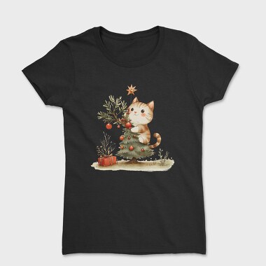 Cat Snow Tale Christmas, Tricou Femei