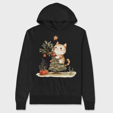 Cat Snow Tale Christmas, Hanorac Oversize Barbati (Unisex)