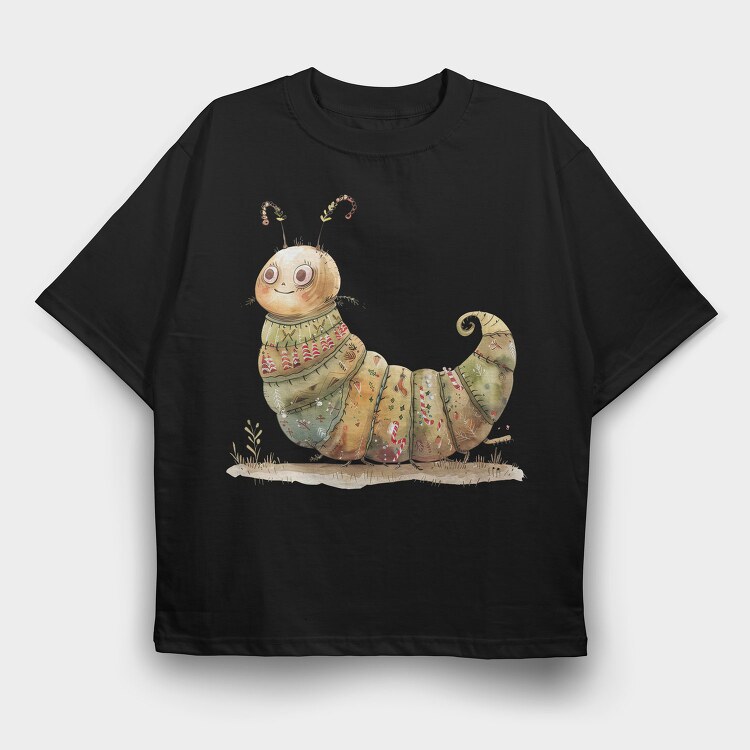 Caterpillar Christmas Sweater, Tricou Oversize Barbati (Unisex)