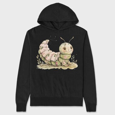 Caterpillar Smile Clipart, Hanorac Oversize Barbati (Unisex)