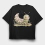 Caterpillar Smile Clipart, Tricou Oversize Barbati (Unisex)