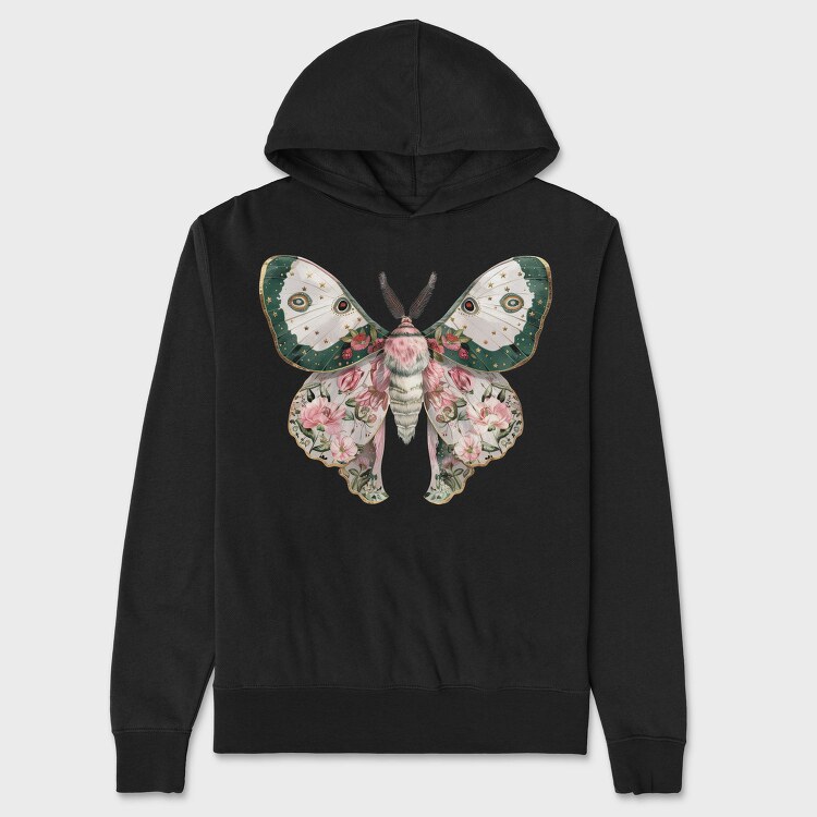 Celestial Floral Moth, Hanorac Oversize Barbati (Unisex)