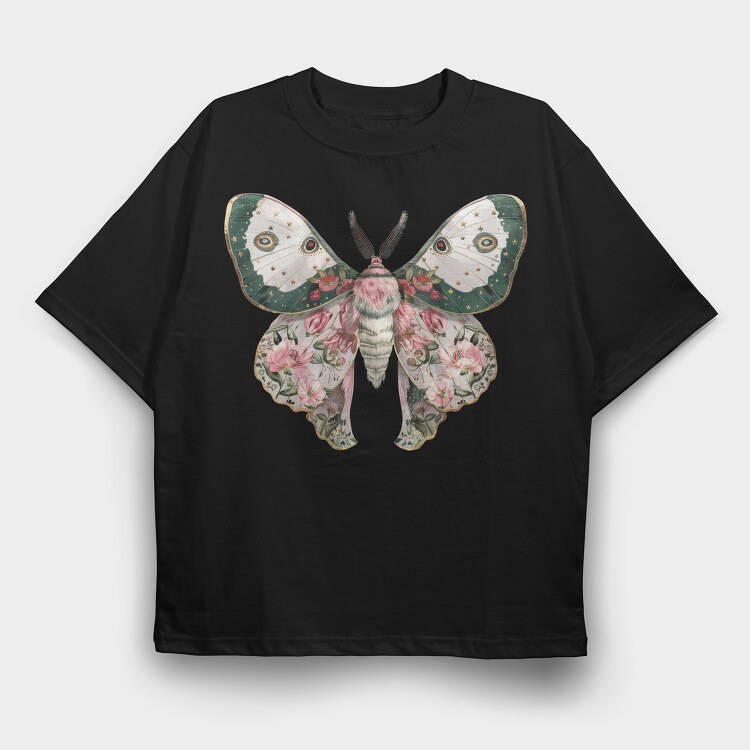 Celestial Floral Moth, Tricou Oversize Barbati (Unisex)