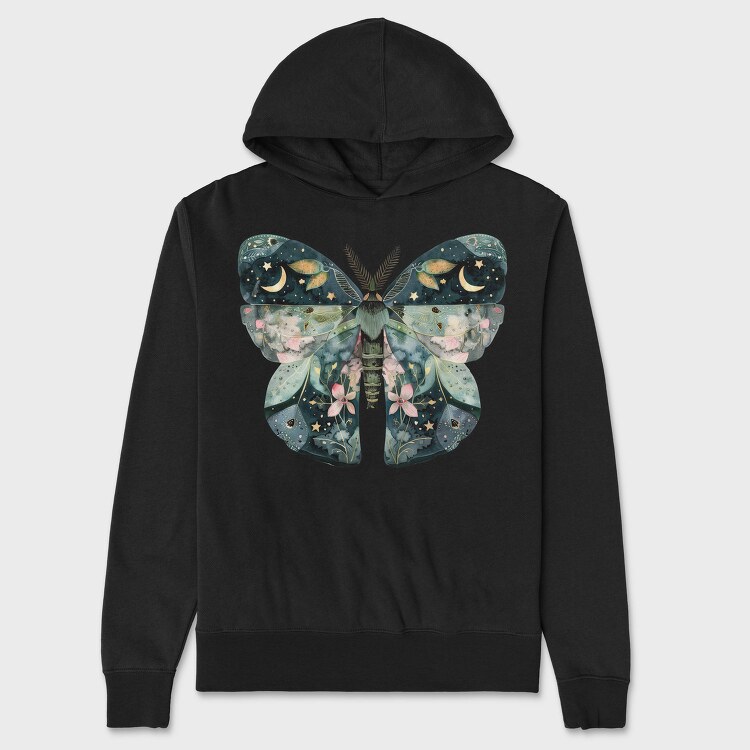 Celestial Moon Blossom, Hanorac Oversize Barbati (Unisex)