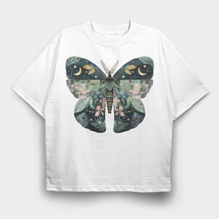 Celestial Moon Blossom, Tricou Oversize Barbati (Unisex)