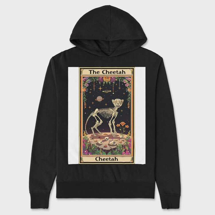Cheetah Skeleton Tarot, Hanorac Oversize Barbati (Unisex)