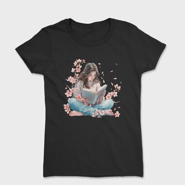 Cherry Reading Flower, Tricou Femei