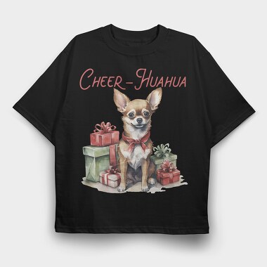 Chihuahua Christmas Presents, Tricou Oversize Barbati (Unisex)