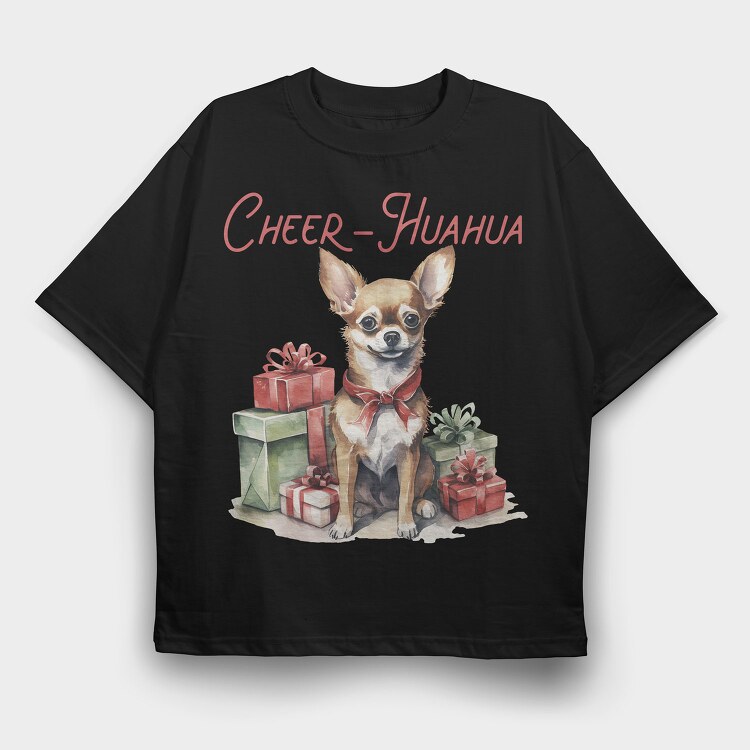 Chihuahua Christmas Presents, Tricou Oversize Barbati (Unisex)