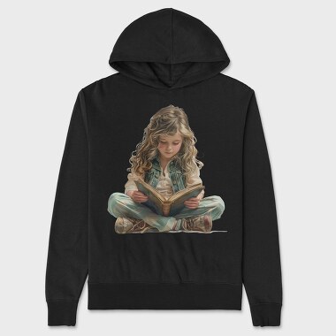 Child Reading Books, Hanorac Oversize Barbati (Unisex)