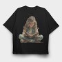 Child Reading Books, Tricou Oversize Barbati (Unisex)