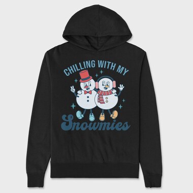 Chilling With Snowmies, Hanorac Oversize Barbati (Unisex)