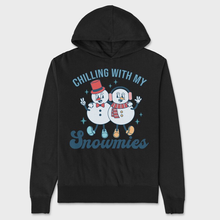 Chilling With Snowmies, Hanorac Oversize Barbati (Unisex)
