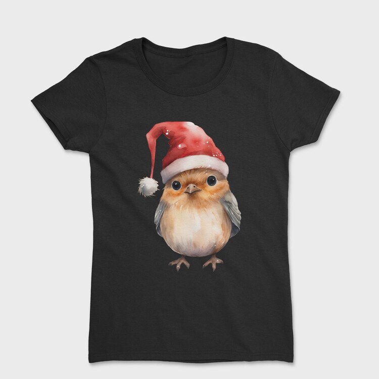 Chilly Bird Santa Hat, Tricou Femei