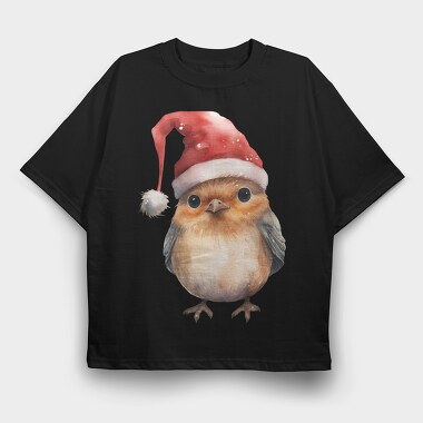 Chilly Bird Santa Hat, Tricou Oversize Barbati (Unisex)