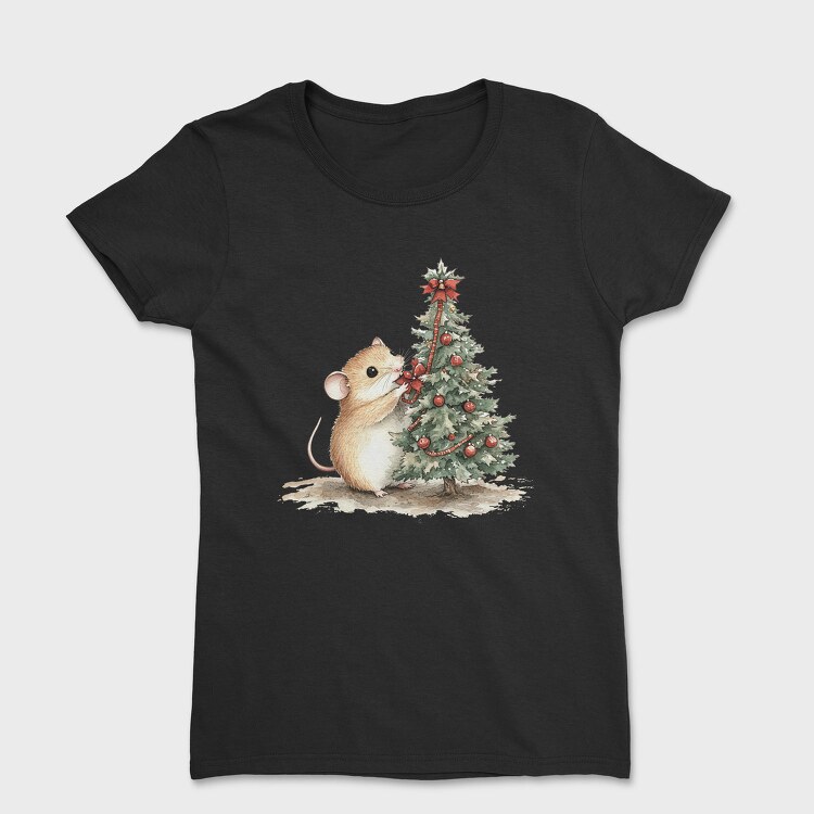 Chocolate Christmas Mice Tree, Tricou Femei