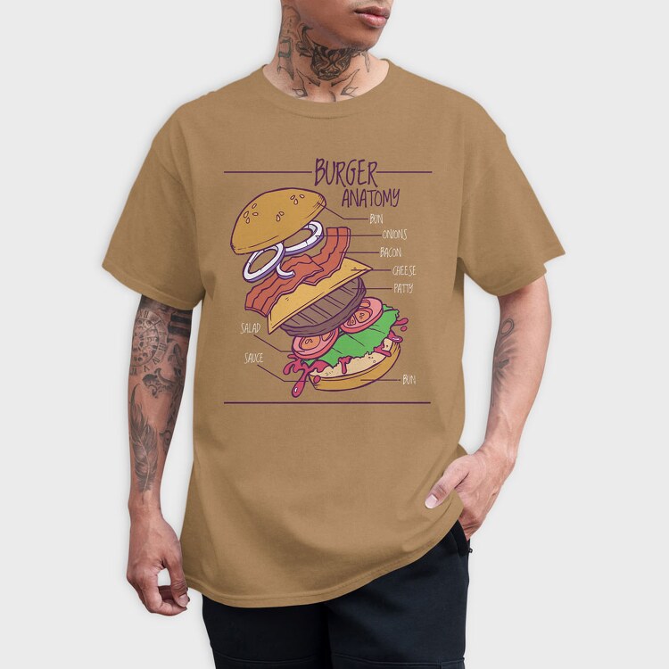 Burger Anatomy, Tricou Barbati (Unisex)