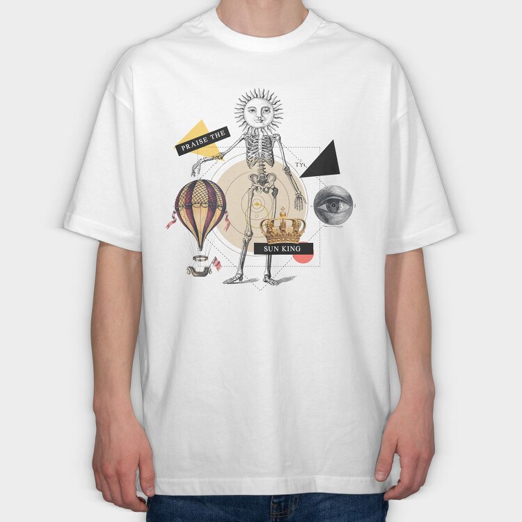 Vintage Sun King, Tricou Oversize Barbati (Unisex)