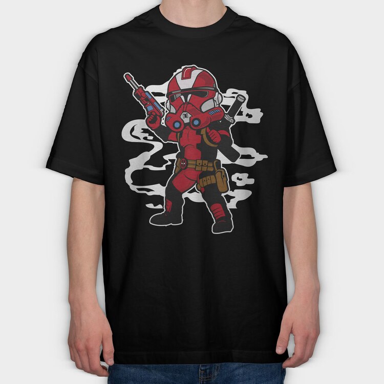 Red Trooper Squad, Tricou Oversize Barbati (Unisex)