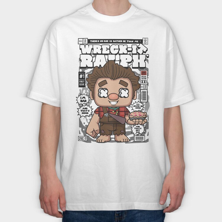 Wreck It Ralph Pie, Tricou Oversize Barbati (Unisex)