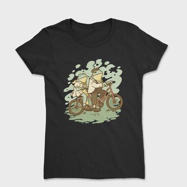 Bicycle Frogs Vintage Riding A Bike, Tricou Femei