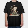 Cat Snow Tale Christmas, Tricou Oversize Barbati (Unisex)