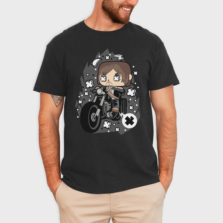 Motorcycle Chibi Rebellion, Tricou Barbati (Unisex)