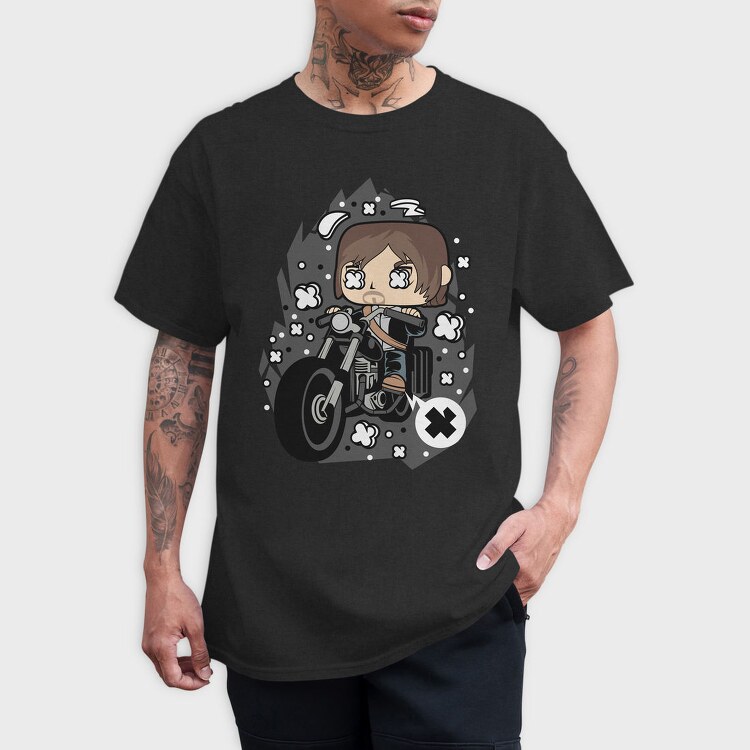 Motorcycle Chibi Rebellion, Tricou Barbati (Unisex)