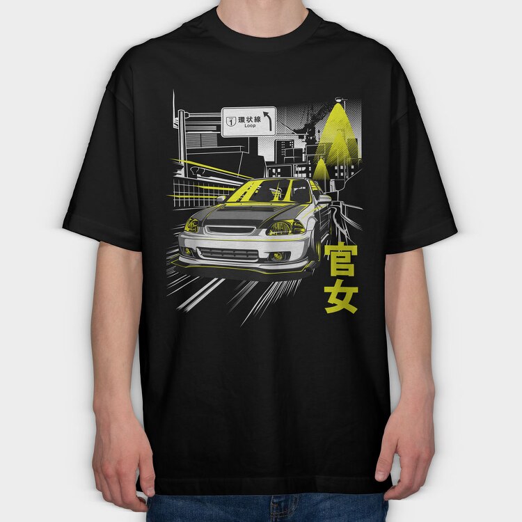 Kanjo, Tricou Oversize Barbati (Unisex)