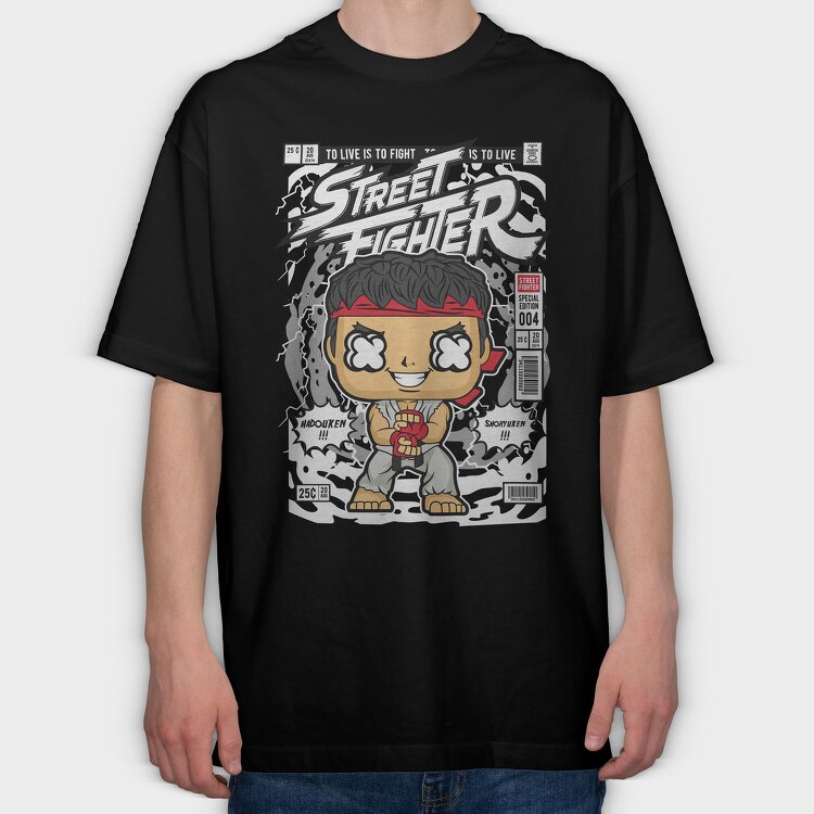 Street Fighter Pop Art, Tricou Oversize Barbati (Unisex)