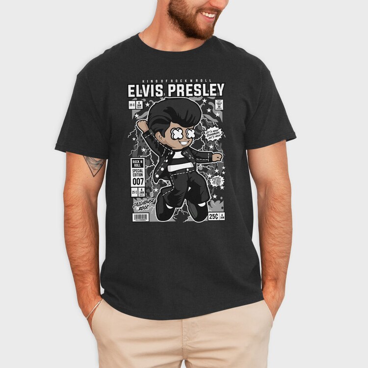 Rockstar Elvis Comic, Tricou Barbati (Unisex)
