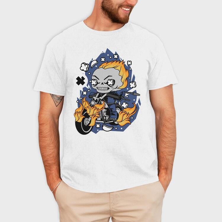 Flame Rider Skull, Tricou Barbati (Unisex)