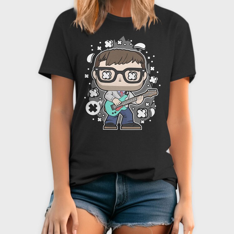 Rockstar Glasses Guitar, Tricou Barbati (Unisex)