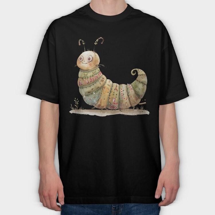 Caterpillar Christmas Sweater, Tricou Oversize Barbati (Unisex)