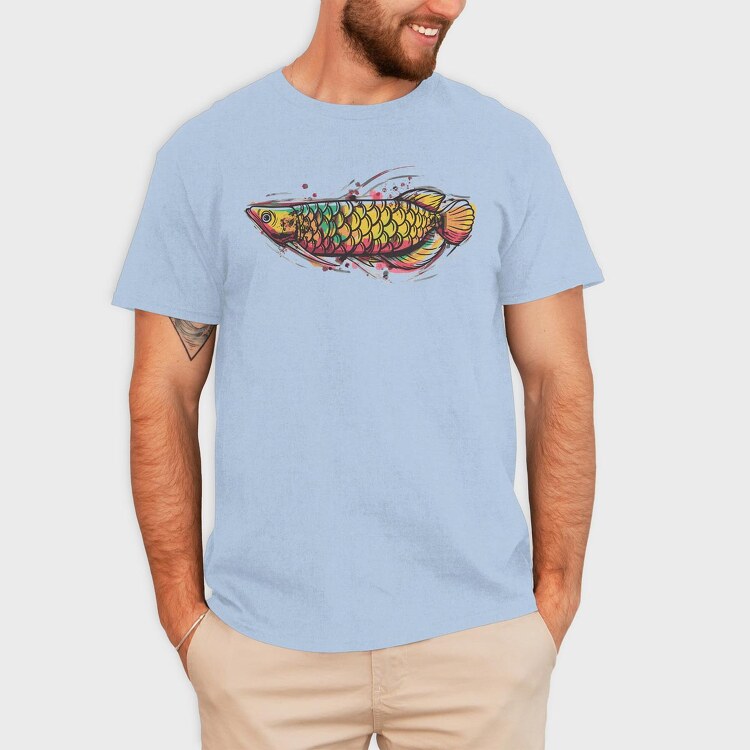 Arowana Watercolor, Tricou Barbati (Unisex)