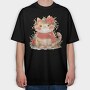 Cat Christmas Wreath, Tricou Oversize Barbati (Unisex)