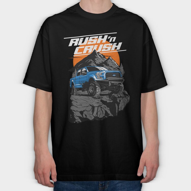 RUSH N CRUSH, Tricou Oversize Barbati (Unisex)