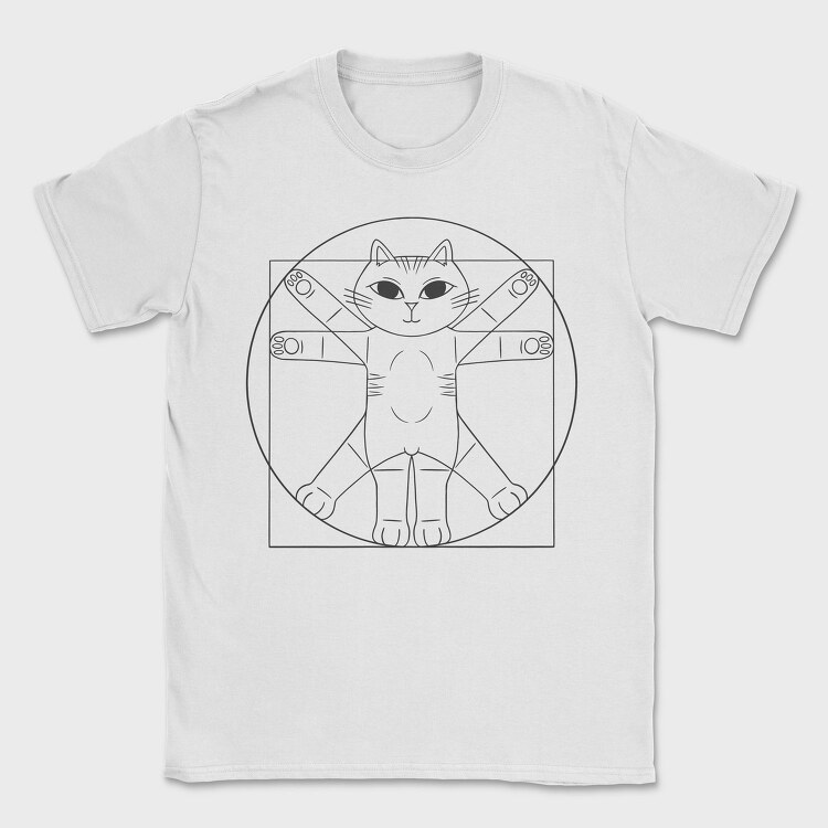 Vitruvian Cat, Tricou Barbati (Unisex)