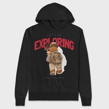 Bear Explorer Journey, Hanorac Oversize Barbati (Unisex)